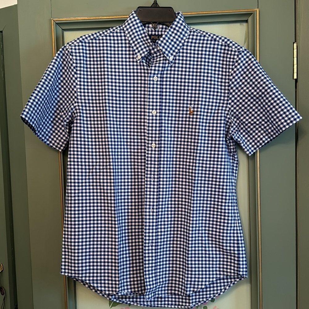 POLO BY RALPH LAUREN CHECKERED BUTTON DOWN DRESS SHIRT Size S